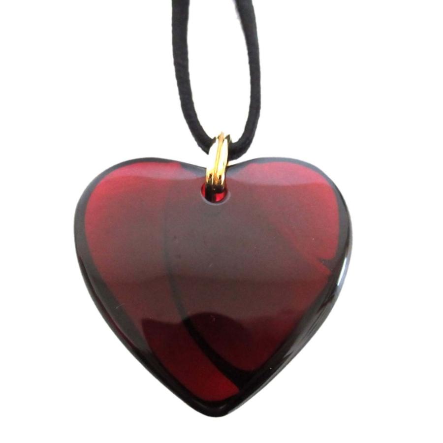 バカラ（Baccarat） 美品 クリスタル ハート ネックレス ペンダント 