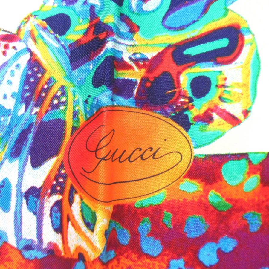 GUCCI（グッチ） 美品 シルク100% 昆虫柄 総柄 大判 スカーフ マルチ