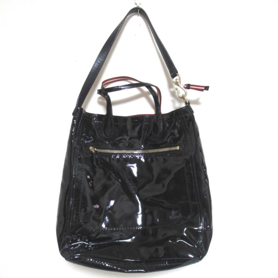 良品 BALLY バリー パテントレザー トートバッグ 肩掛けショルダー 