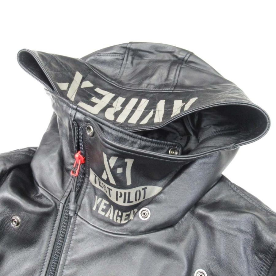 『AVIREX』アヴィレックス (M) フーデッド コンバット ライダース AVIREX HOODED COMBAT RIDERS レザージャケット