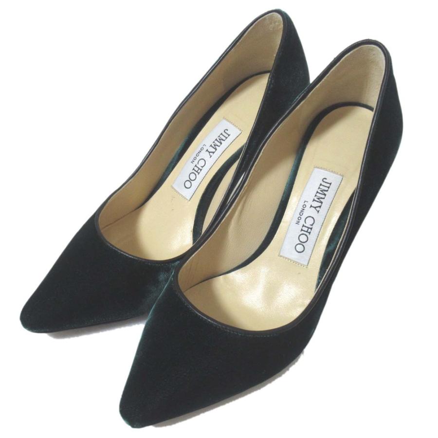 JIMMY CHOO（ジミーチュウ） 美品 ベルベット ハイヒール ポインテッド