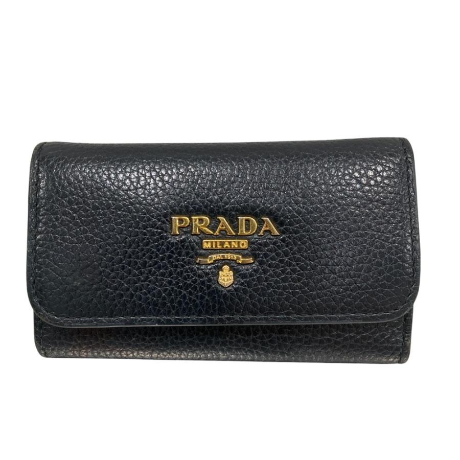 PRADA（プラダ） レザー キーケース ブラック メンズ レディース 古着