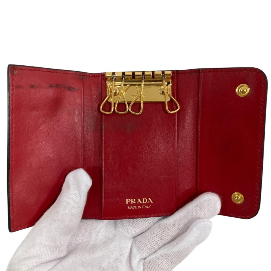 PRADA（プラダ） レザー キーケース ブラック メンズ レディース 古着