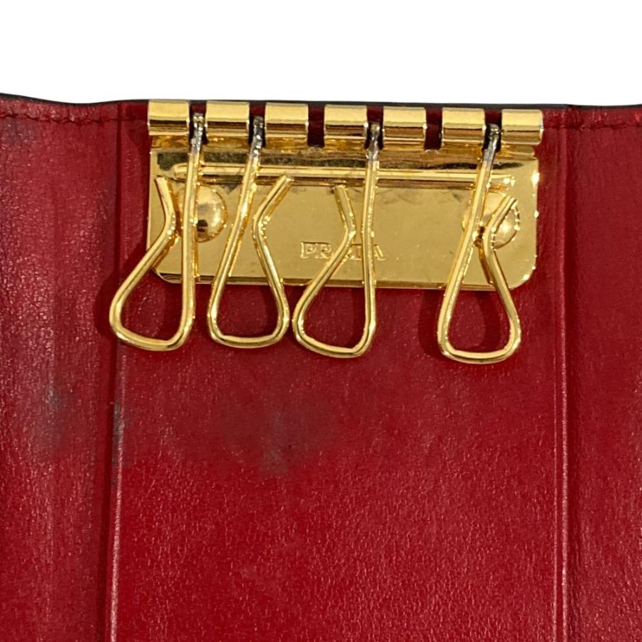新品　未使用　PRADA　プラダ　 レザー　キーケース 正規品 PRADA（プラダ） レザー キーケース ブラック メンズ レディース 古着