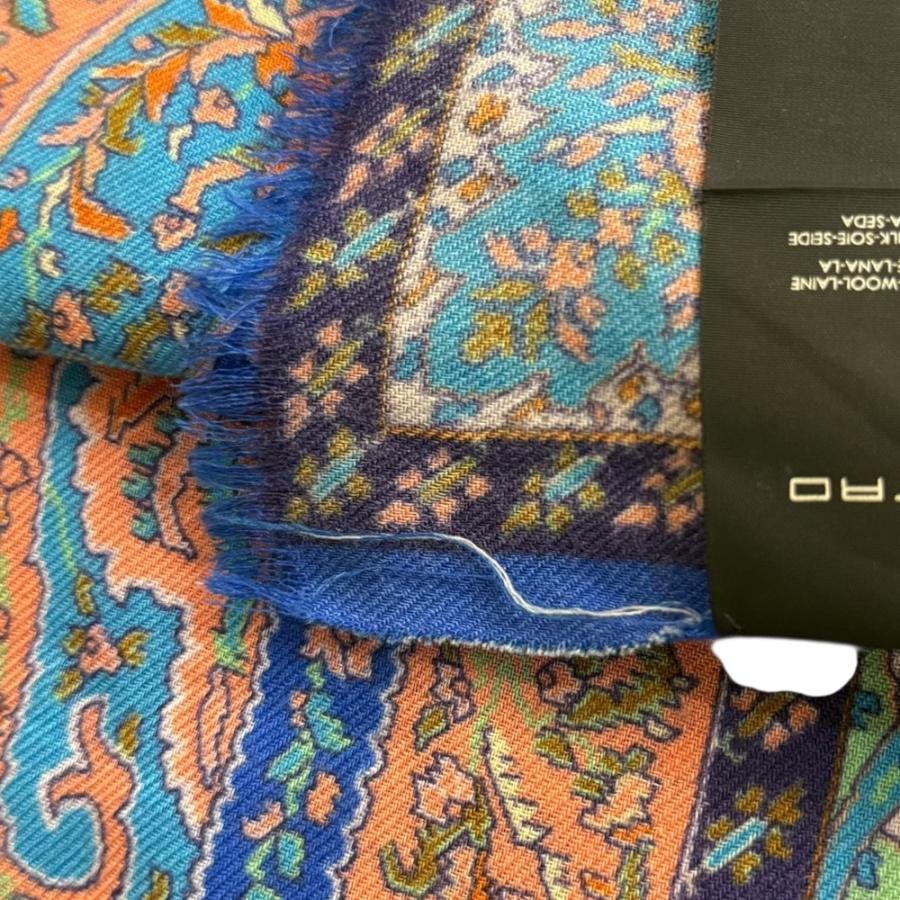 ETRO　エトロ　スカーフ　ウール/シルク　未使用品 美品】 エトロ ETRO スカーフ ストール ウール シルク