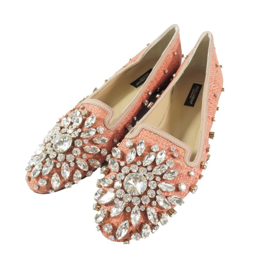 DOLCE&GABBANA ドルガバ　ビジュー　クリスタル　レース　パンプス　靴 DOLCE&GABBANA 新品同様 ドルチェアンドガッバーナ フラット