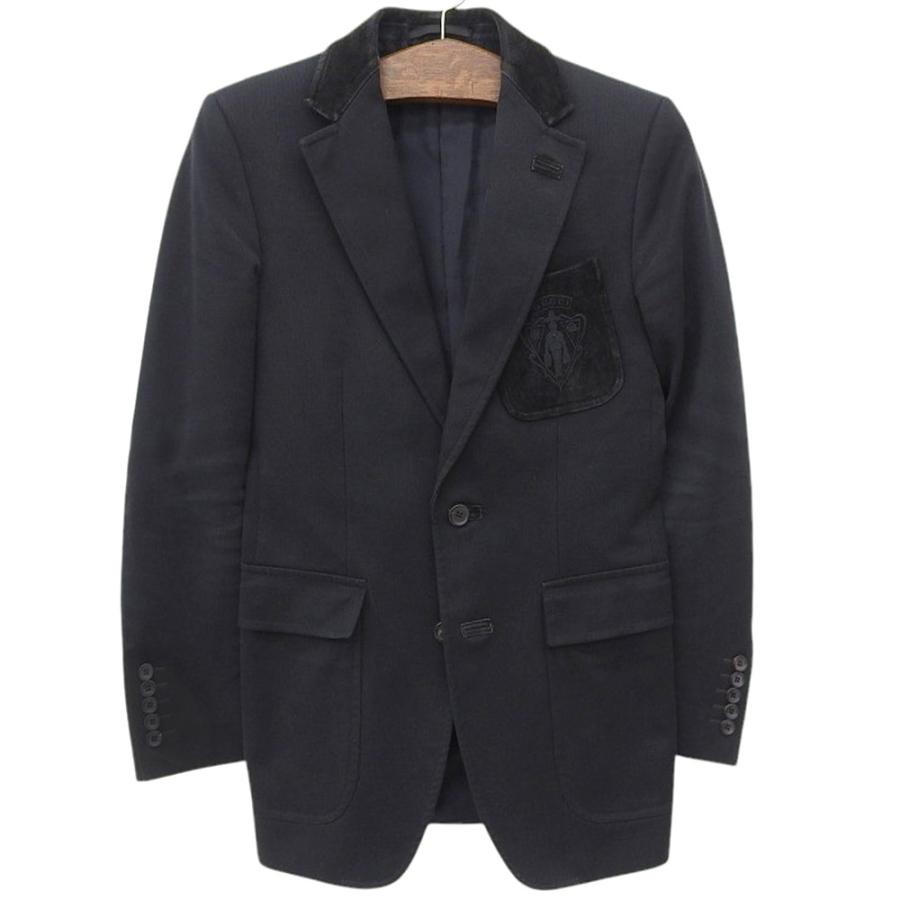 GUCCI（グッチ） 良品 エンブレムロゴ レザー切替 テーラード