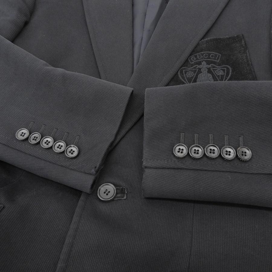 GUCCI（グッチ） 良品 エンブレムロゴ レザー切替 テーラード 