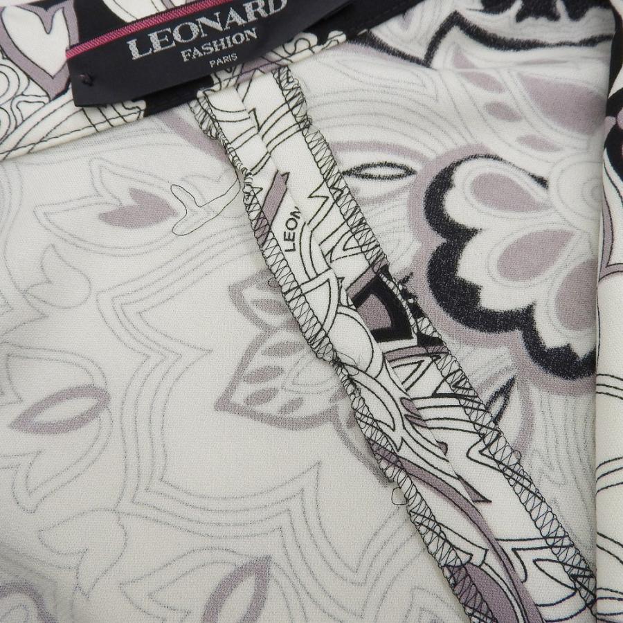 LEONARD レオナール カンカン素材 花柄 ジャケット ストレッチ L LEONARD FASHION 新品同様 レオナールファッション フラワープリント