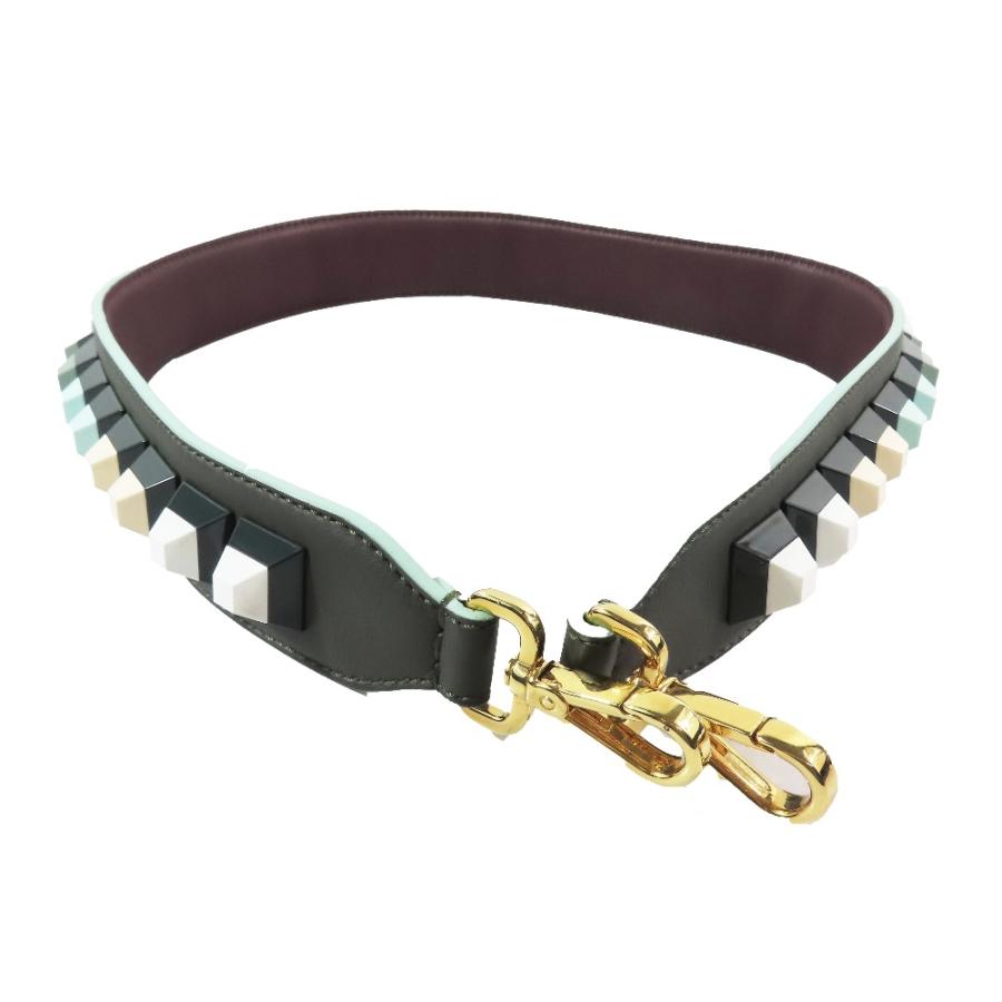 未使用 FENDI フェンディ ロックスタッズ ストラップユー レザー