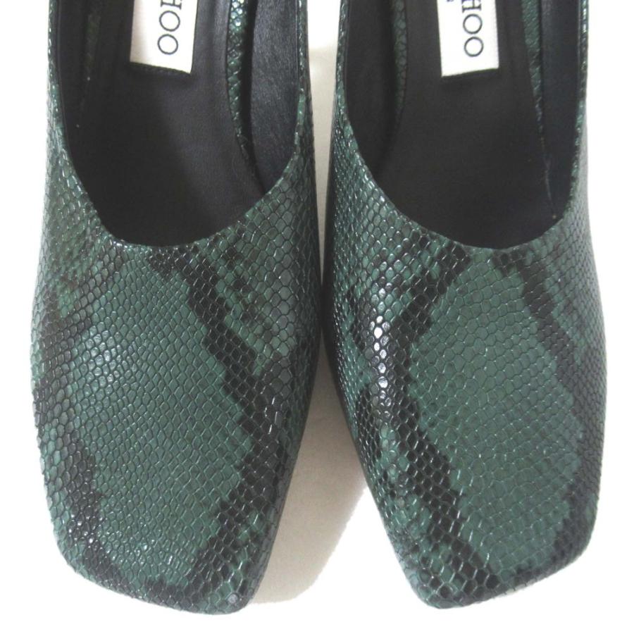 JIMMY CHOO（ジミーチュウ） 美品 パイソン型押し スクエアトゥ 