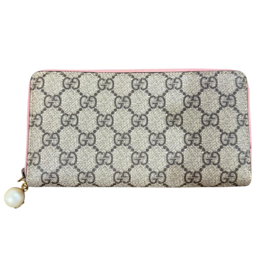GUCCI（グッチ） 美品 GGスプリーム パールチャーム ラウンド 