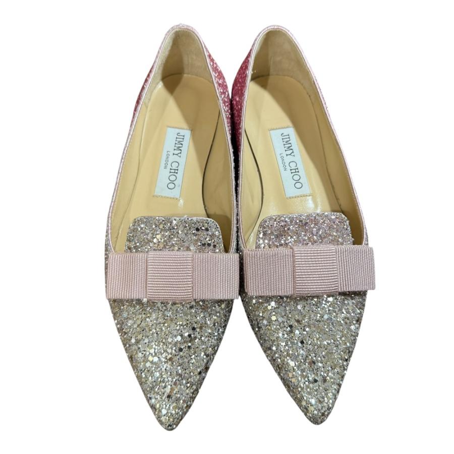 JIMMY CHOO（ジミーチュウ） 美品 グリッター ポインテッドトゥ