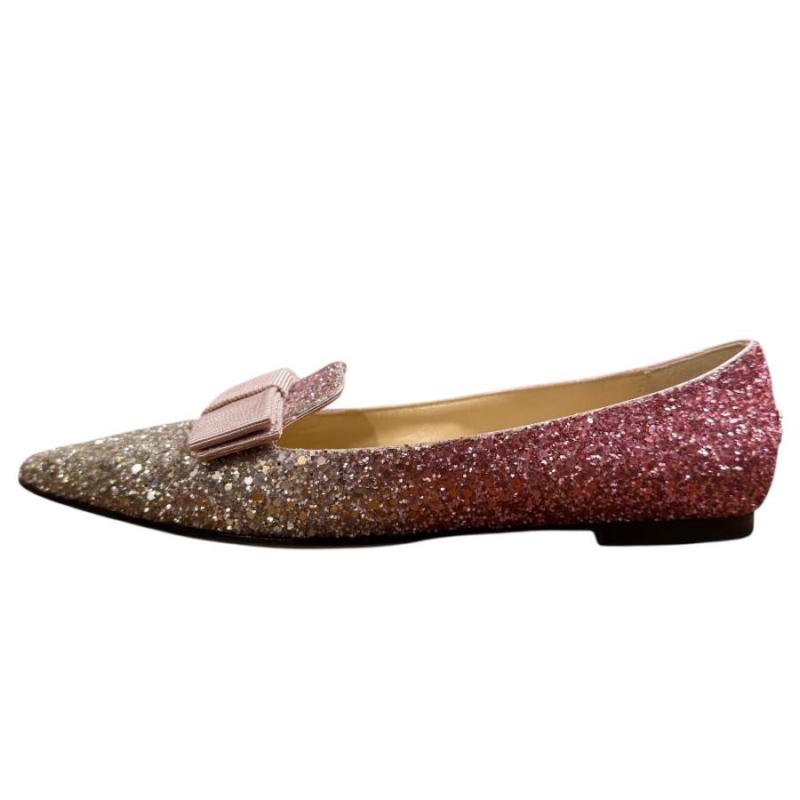 JIMMY CHOO（ジミーチュウ） 美品 グリッター ポインテッドトゥ