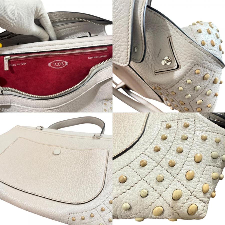 美品 TOD'S トッズ ウェーブ レザー ゴンミーニ 2way ハンドバッグ