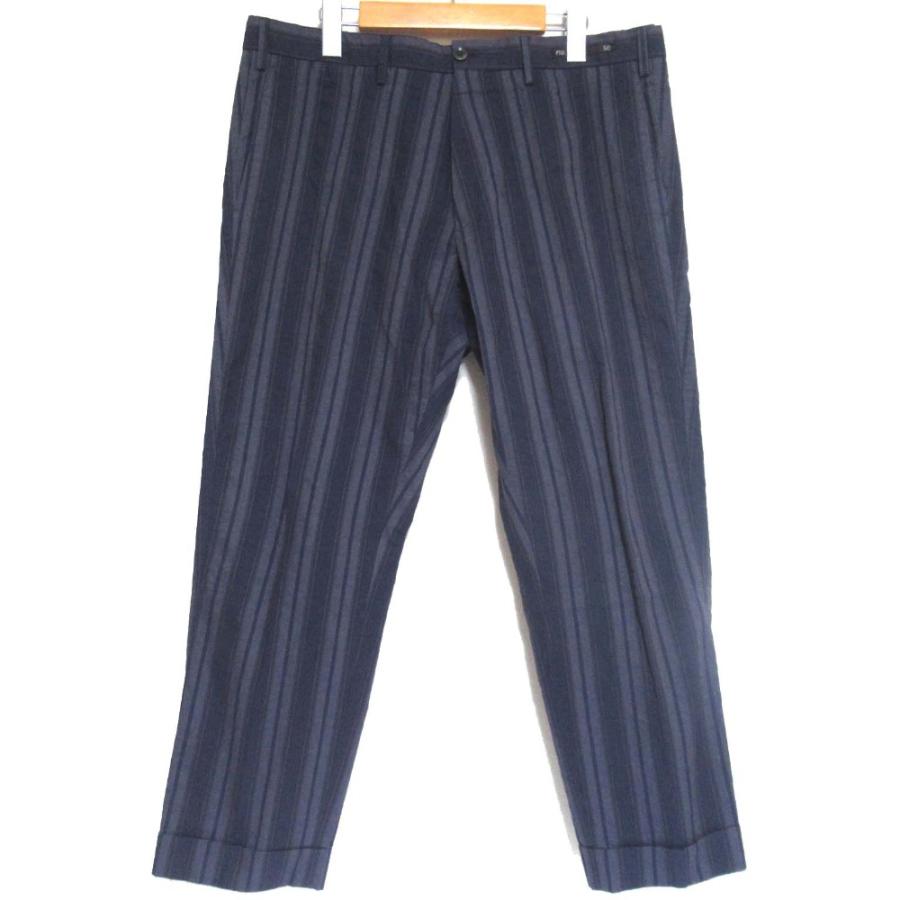 【美品】PT01 ピーティーゼロウーノ super100ｓスラックスパンツ PT01（ピーティーゼロウーノ） 美品 CARROT FIT ストライプ柄