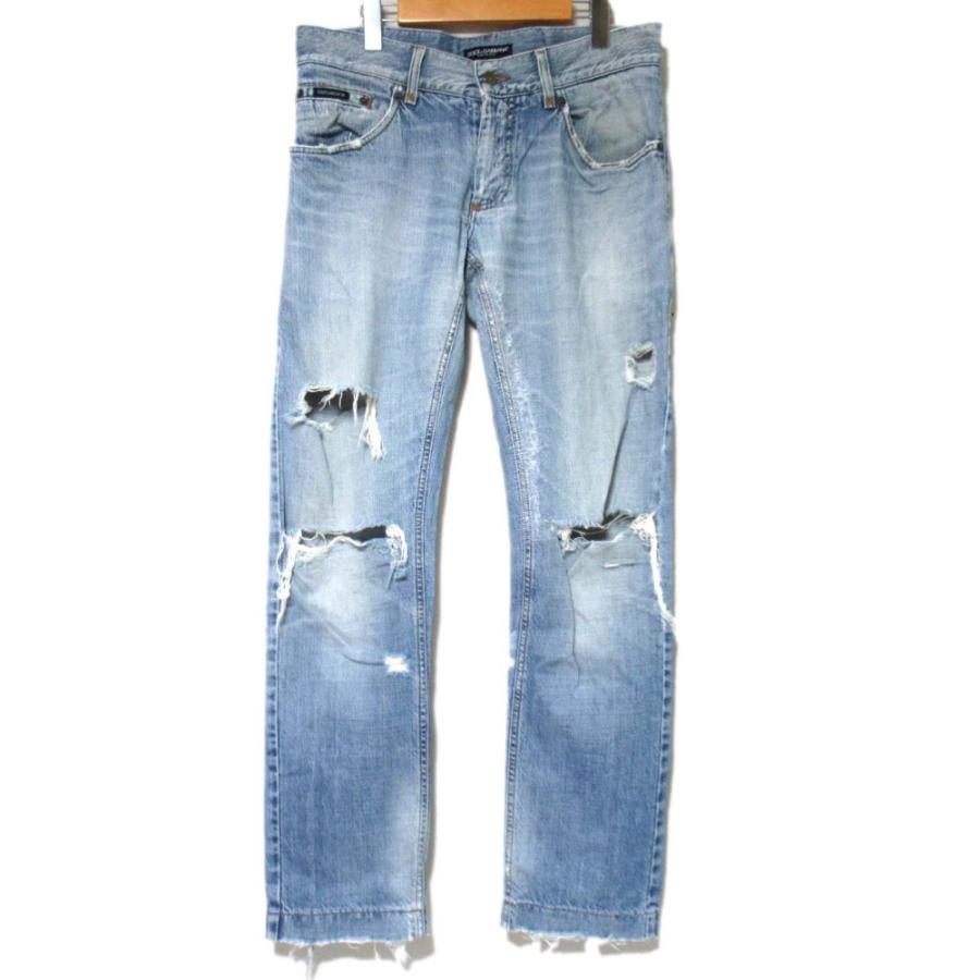 DOLCE&GABBANA（ドルチェ & ガッバーナ） デストロイ加工 デニムパンツ
