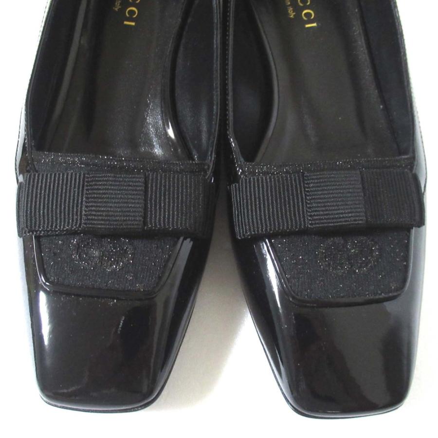 GUCCI（グッチ） 美品 24SS GUCCI パテントレザー GG柄 スクエアトゥ 