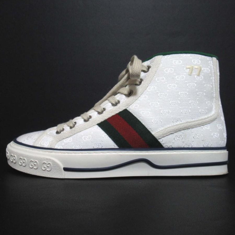 未使用　グッチ　テニス　1977　シェリー　GG柄　ハイカット　スニーカー　36 GUCCI（グッチ） 美品 テニス1977 GG柄×シェリーライン ハイカット