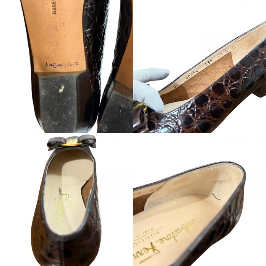 美品 Salvatore Ferragamo サルヴァトーレフェラガモ クロコ型押し