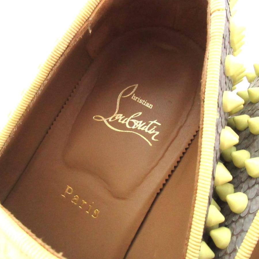 美品 Christian Louboutin クリスチャンルブタン ローラーボーイ スパイクスタッズ スリッポン スニーカー サイズ40 25cm イエロー メンズ 古着 中古 USED Christian Louboutin（クリスチャンルブタン） 美品 ローラーボーイ