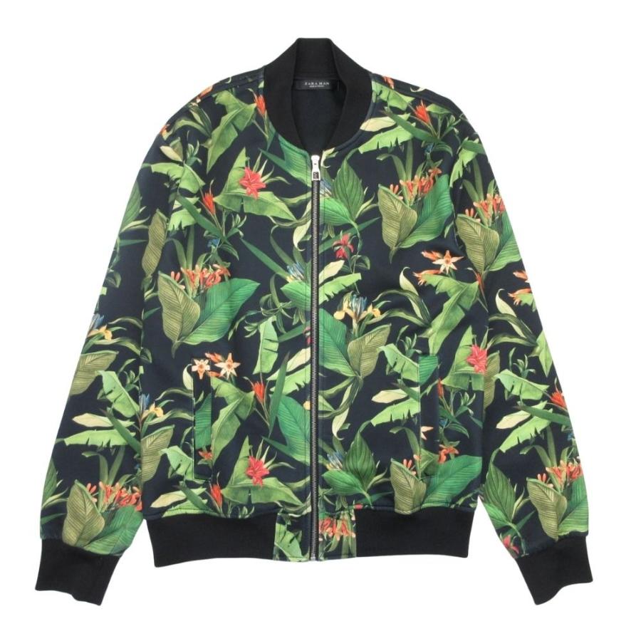 ZARA（ザラ） 良品 ZARA MAN ザラマン ボタニカル柄 ブルゾン ジップ