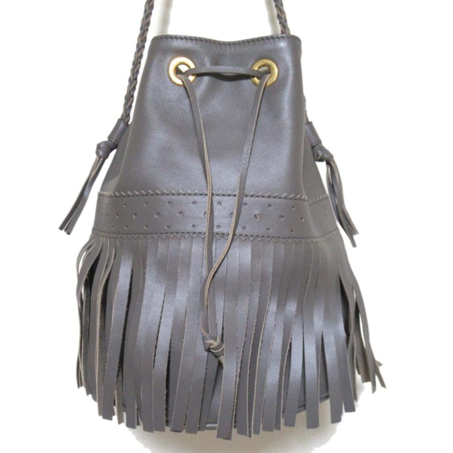 美品 J&M DAVIDSON ジェイアンドエムデヴィッドソン カーニバル フリンジ バケット ショルダーバッグ グレー レディース 古着 中古 USED J&M Davidson（J＆Mデヴィッドソン） 美品 ジェイアンドエムデヴィッド