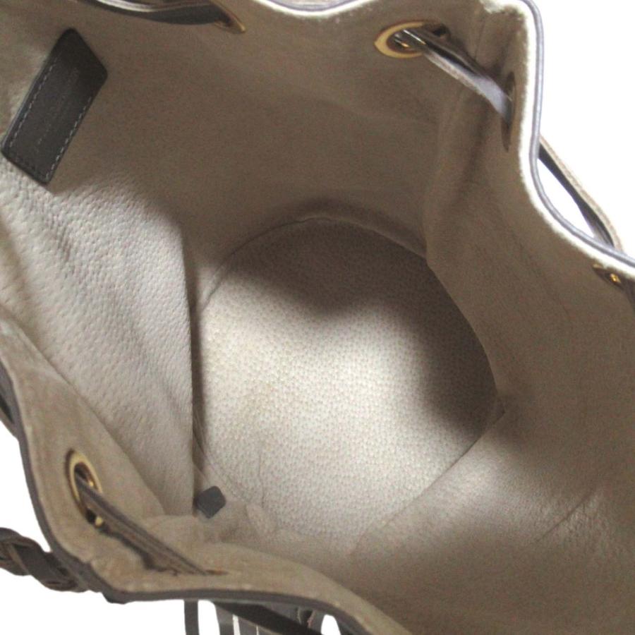 美品 J&amp;M DAVIDSON ジェイアンドエムデヴィッドソン カーニバル フリンジ バケット ショルダーバッグ グレー レディース 古着 中古 USED J&M Davidson（J＆Mデヴィッドソン） フリンジ カーニバル MEDIUM