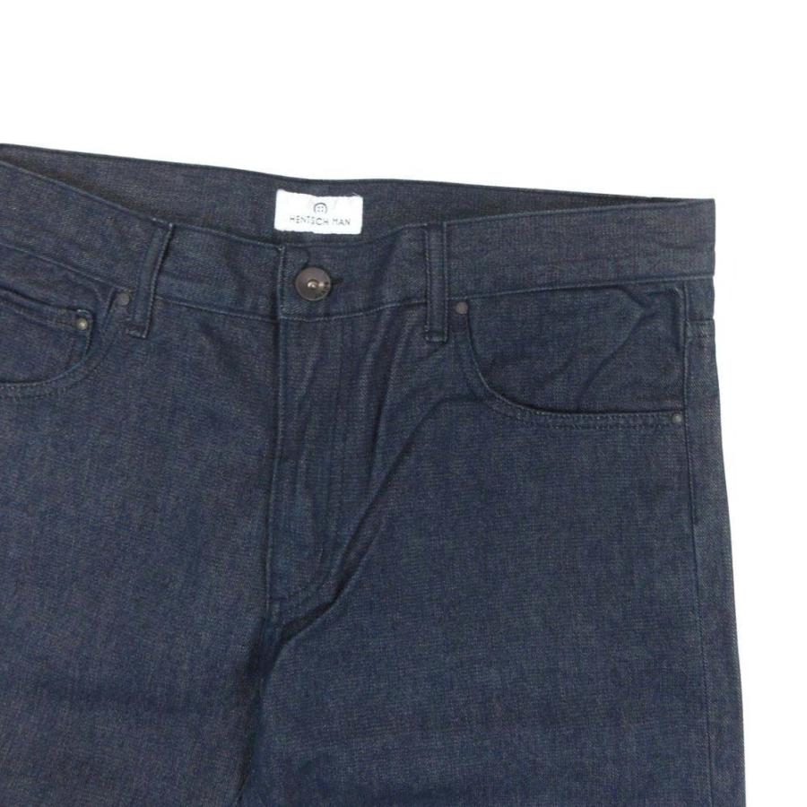 新品同様 HENTSCH MAN ヘンツィマン ストレートシルエット デニム パンツ ジーンズ Gパン 34 インディゴブルー メンズ 古着 ...