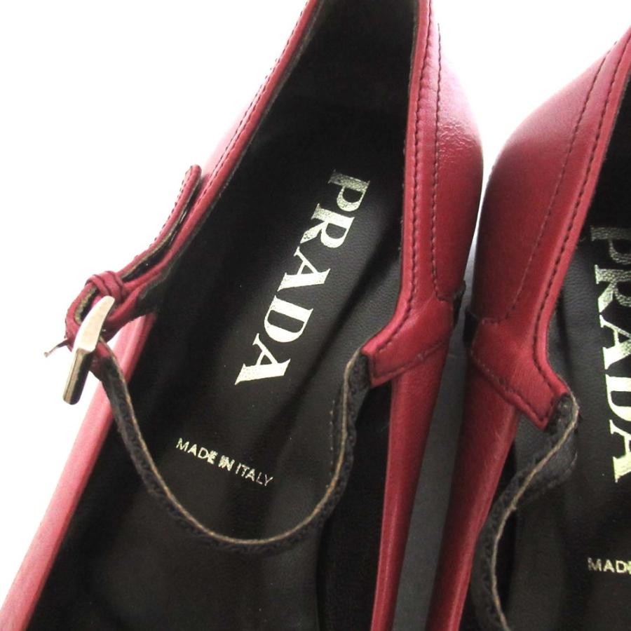 PRADA（プラダ） 新品同様 メリージェーン レザー フラットシューズ