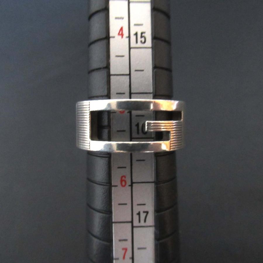 GUCCI（グッチ） 美品 ブランデッドG カットアウト リング 指輪 Ag925 