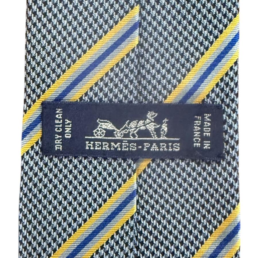 HERMES（エルメス） 美品 レジメンタルストライプ柄 シルク100