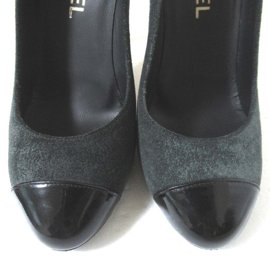 CHANEL（シャネル） 美品 ココマーク スウェード×パテントレザー 