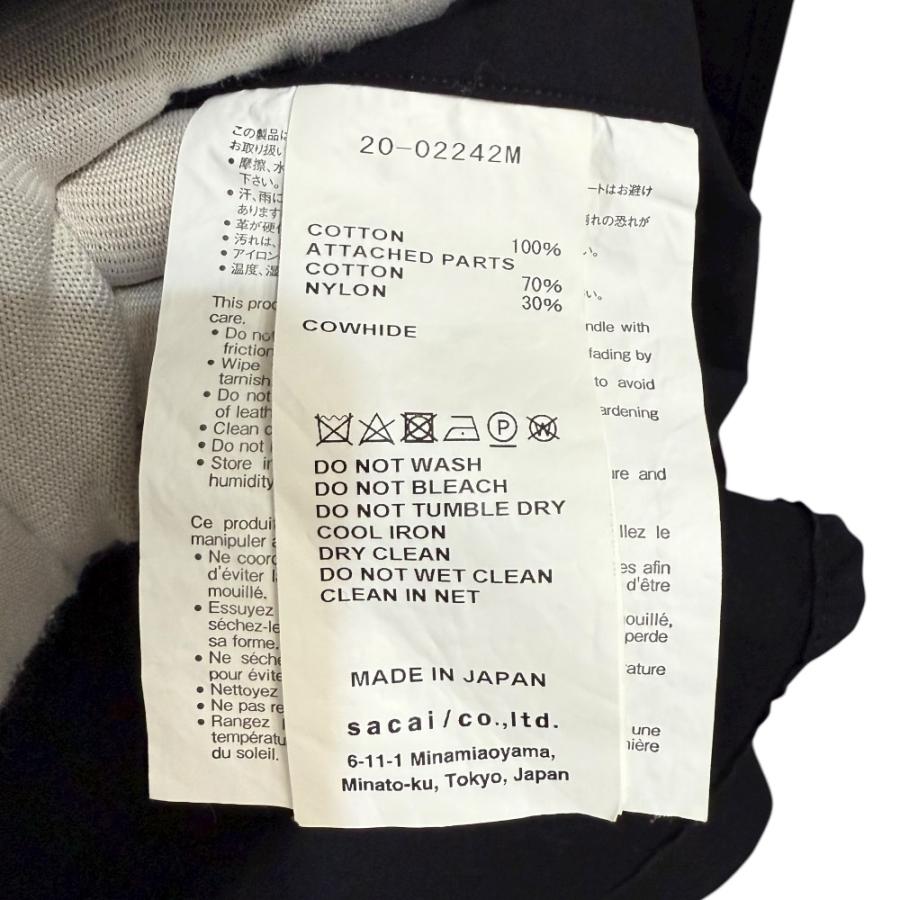 sacai ドッキングシャツ　サイズ表記2 sacai（サカイ） 美品 ドッキングシャツ 20-02242M サイズ3 ブラック