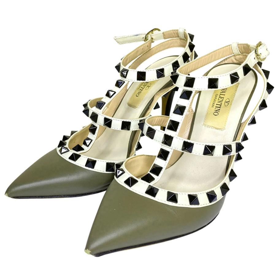 美品 VALENTINO GARAVANI ヴァレンティノ ロックスタッズ パテント 