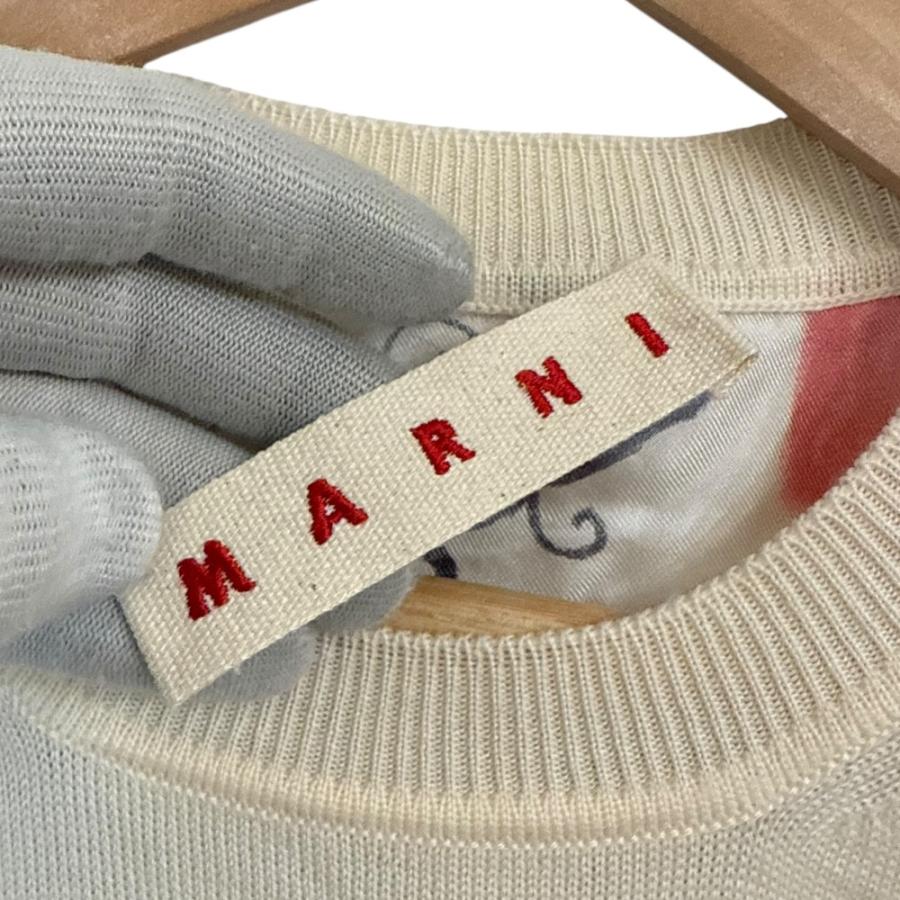 MARNI（マルニ） 美品 スカーフ柄切替 シルク ニット ベスト 38
