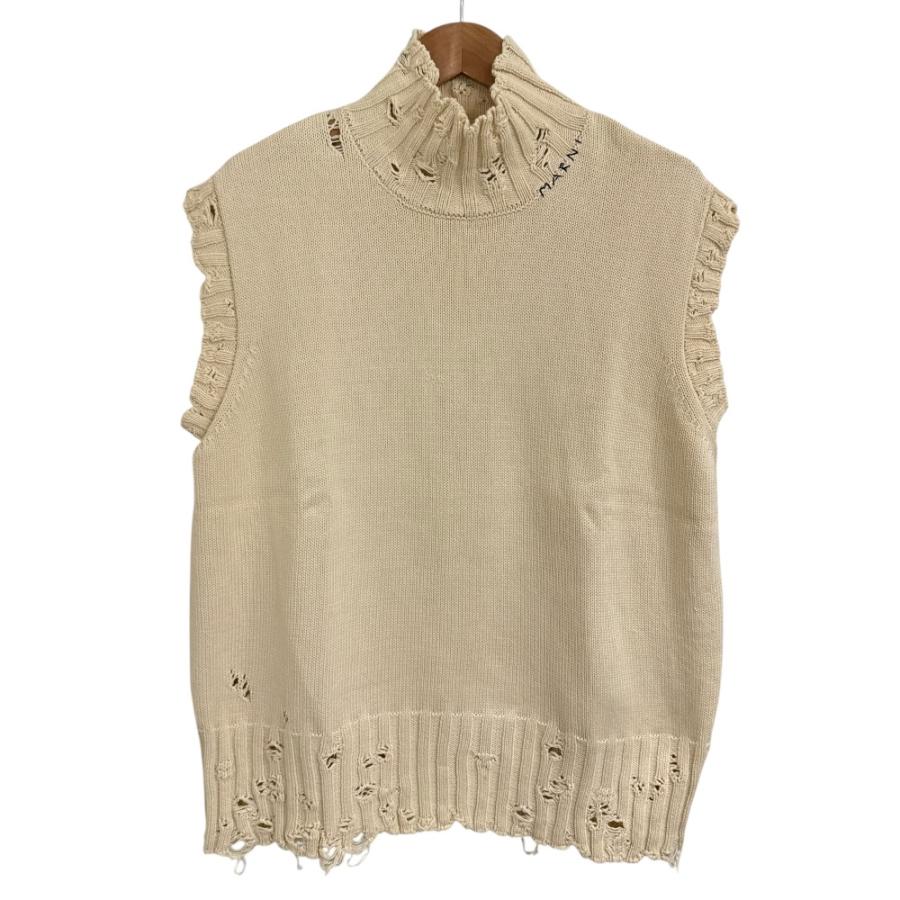 MARNI（マルニ） 美品 22AW MARNI ハイネック ダメージ加工 ニット