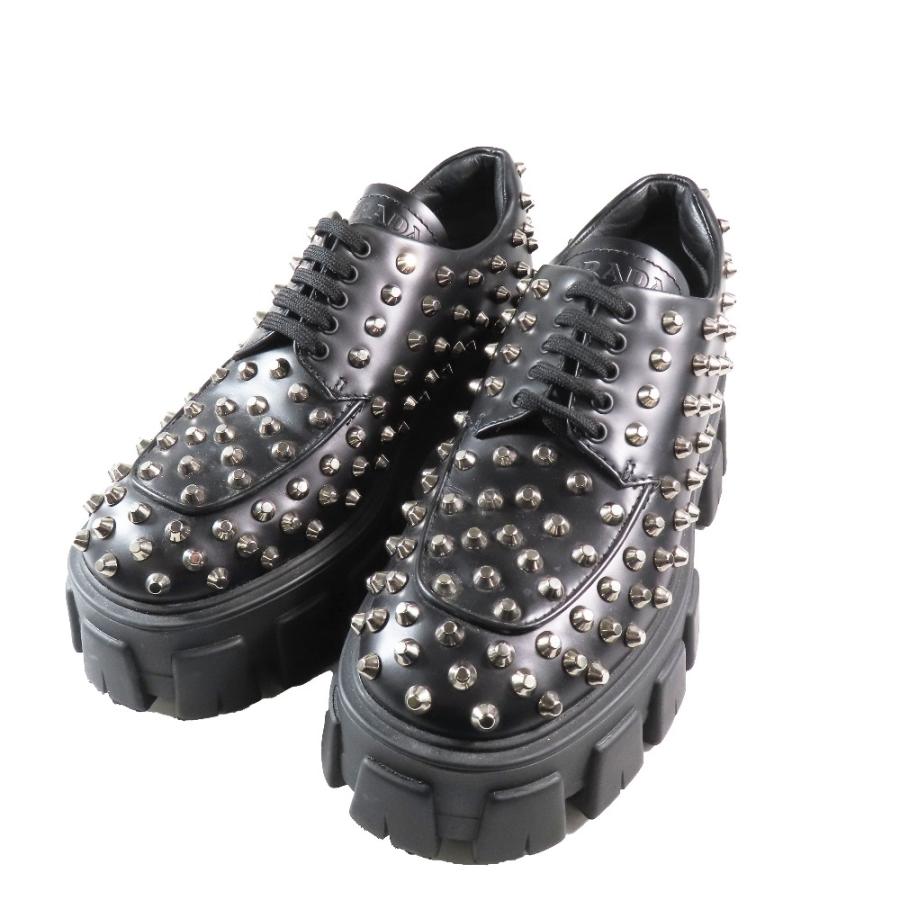 PRADA（プラダ） 新品同様 714 モノリス ブラッシュドレザー 厚底