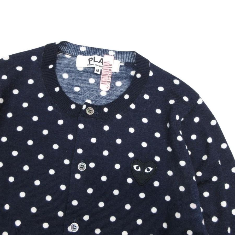新品　プレイコムデギャルソン　ドット　水玉　カーディガン　ブラック PLAY COMME des GARCONS 良品 プレイコムデギャルソン ブラックハート