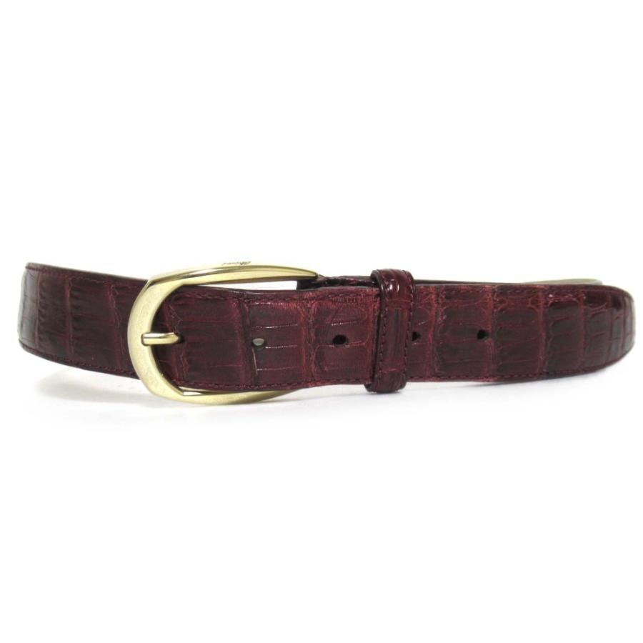 Brioni（ブリオーニ） 美品 クロコダイル レザー ベルト 120 ボルドー