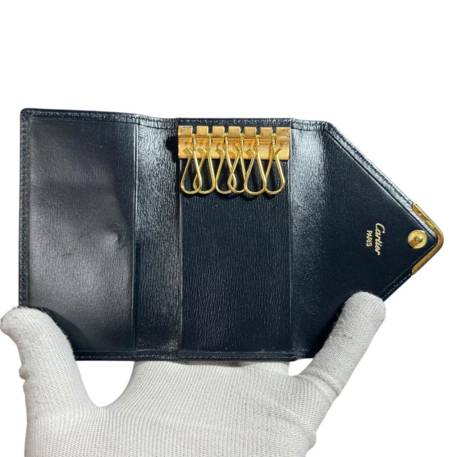 美品 Cartier カルティエ サファイアライン キーケース ブラック メンズ 古着 中古 USED Cartier（カルティエ） 美品 サファイアライン キーケース ブラック