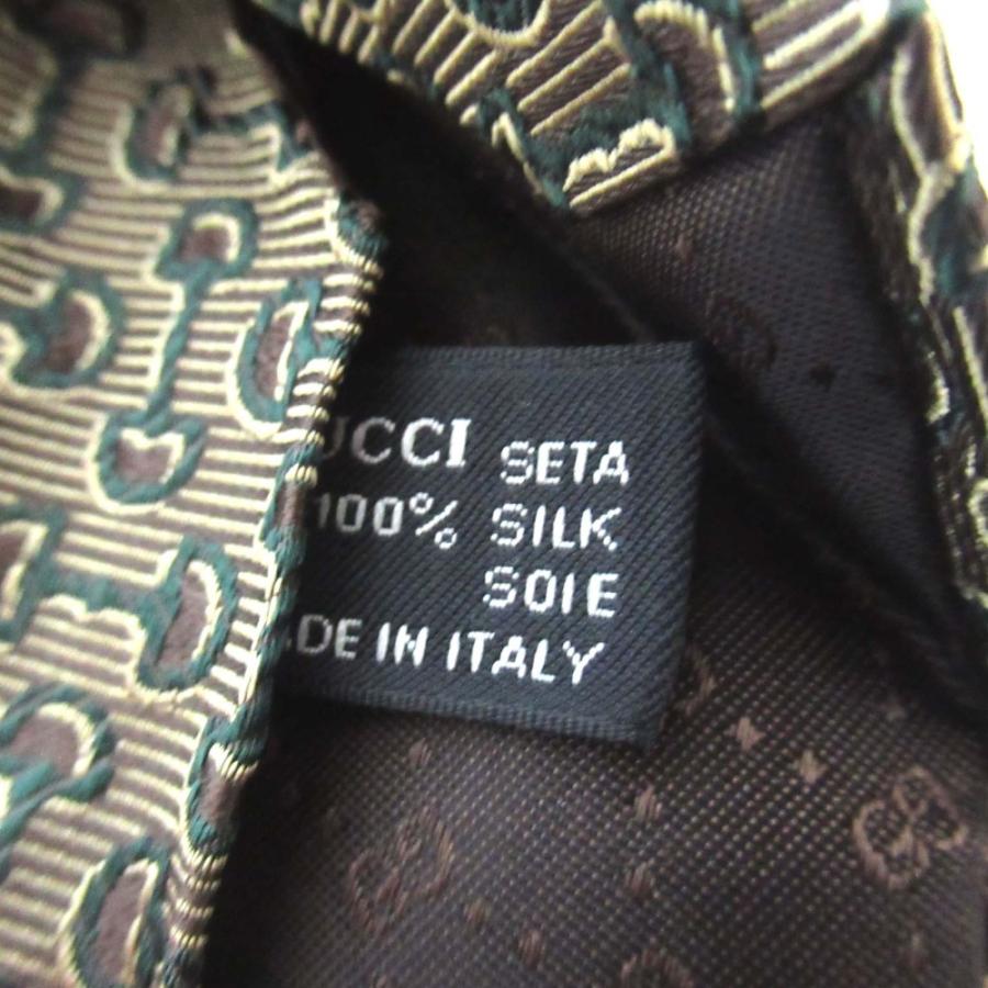 未使用 GUCCI グッチ ホースビットジャガード シルク ネクタイ カーキ系 メンズ 古着 中古 USED GUCCI（グッチ） 未使用 ホースビットジャガード シルク ネクタイ
