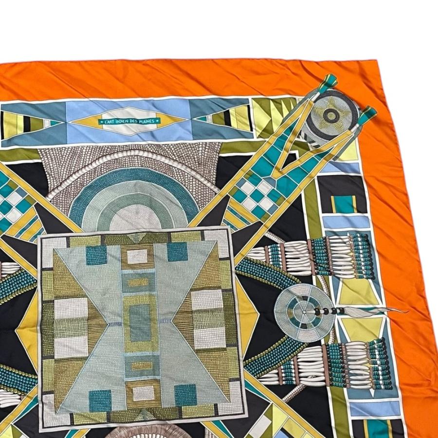 HERMES（エルメス） 美品 カレ90 L'ART INDIEN DES PLAINES 草原の