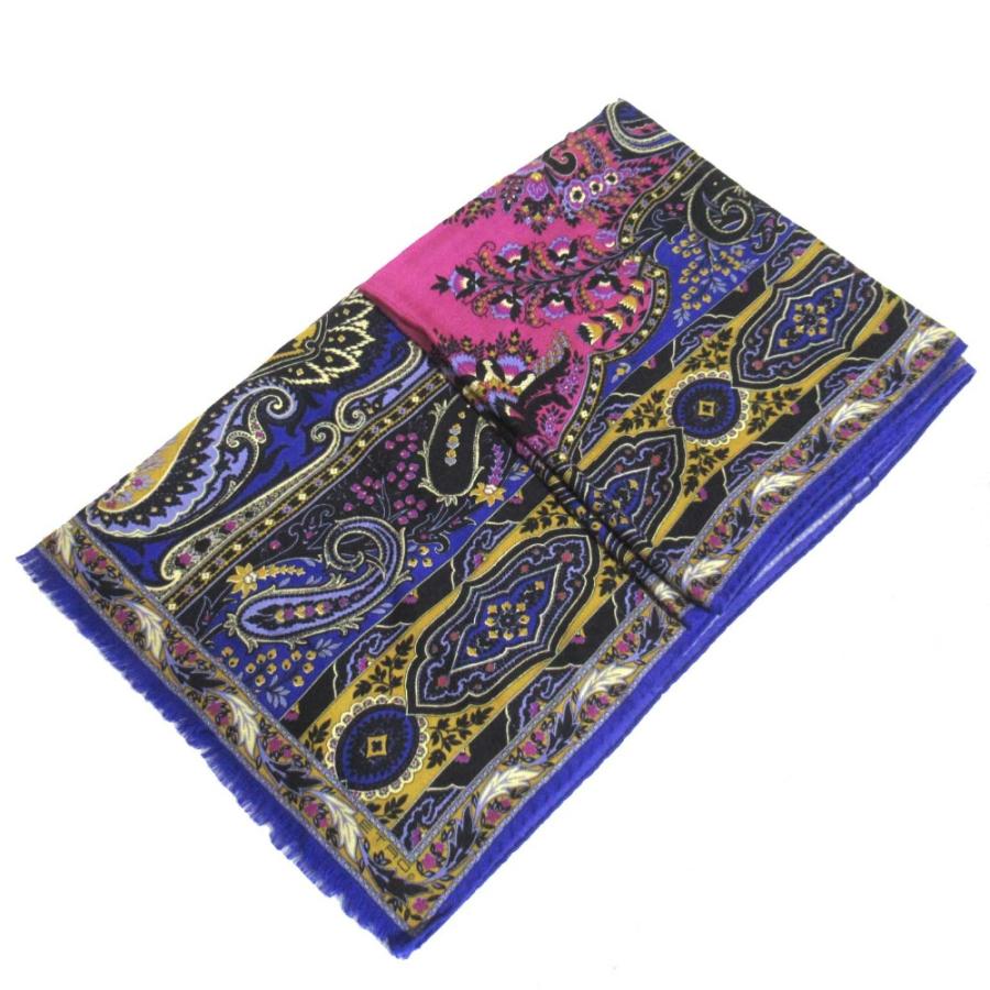 ETRO（エトロ） 美品 ペイズリー柄 カシミヤ×シルク ストール マルチ