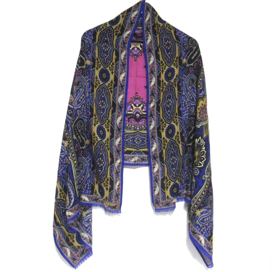ETRO（エトロ） 美品 ペイズリー柄 カシミヤ×シルク ストール マルチ