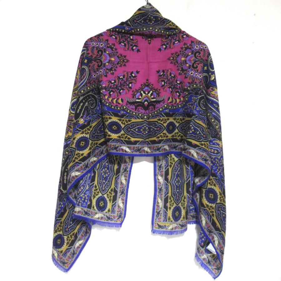 ETRO（エトロ） 美品 ペイズリー柄 カシミヤ×シルク ストール マルチ