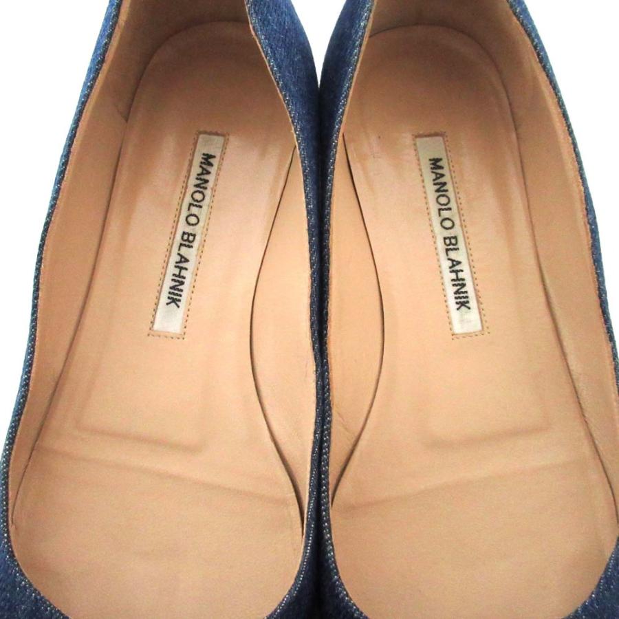 MANOLO BLAHNIK（マノロブラニク） 美品 ハンギシ デニム フラット