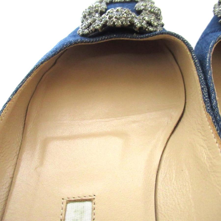 MANOLO BLAHNIK（マノロブラニク） 美品 ハンギシ デニム フラット