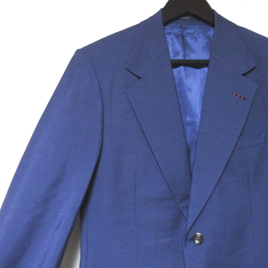 美品 24SS GUCCI グッチ モヘヤウール テーラードジャケット+スラックスパンツ スーツ セットアップ サイズ46 170/88A ブルー メンズ 古着 中古の画像