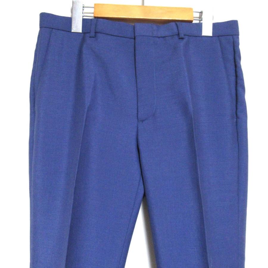 美品 24SS GUCCI グッチ モヘヤウール テーラードジャケット+スラックスパンツ スーツ セットアップ サイズ46 170/88A ブルー メンズ 古着 中古の画像
